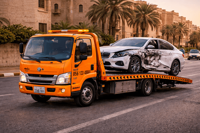 خدمة تقدير الحوادث مع سيارة متضررة